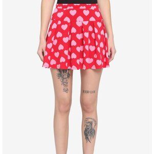 NEW w/tags Red/Pink Heart Skater Skirt